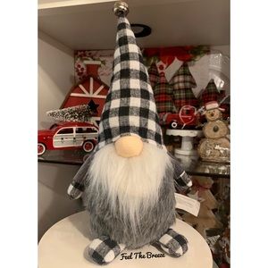 Black & White Checkerboard Jingle Bell Gnome